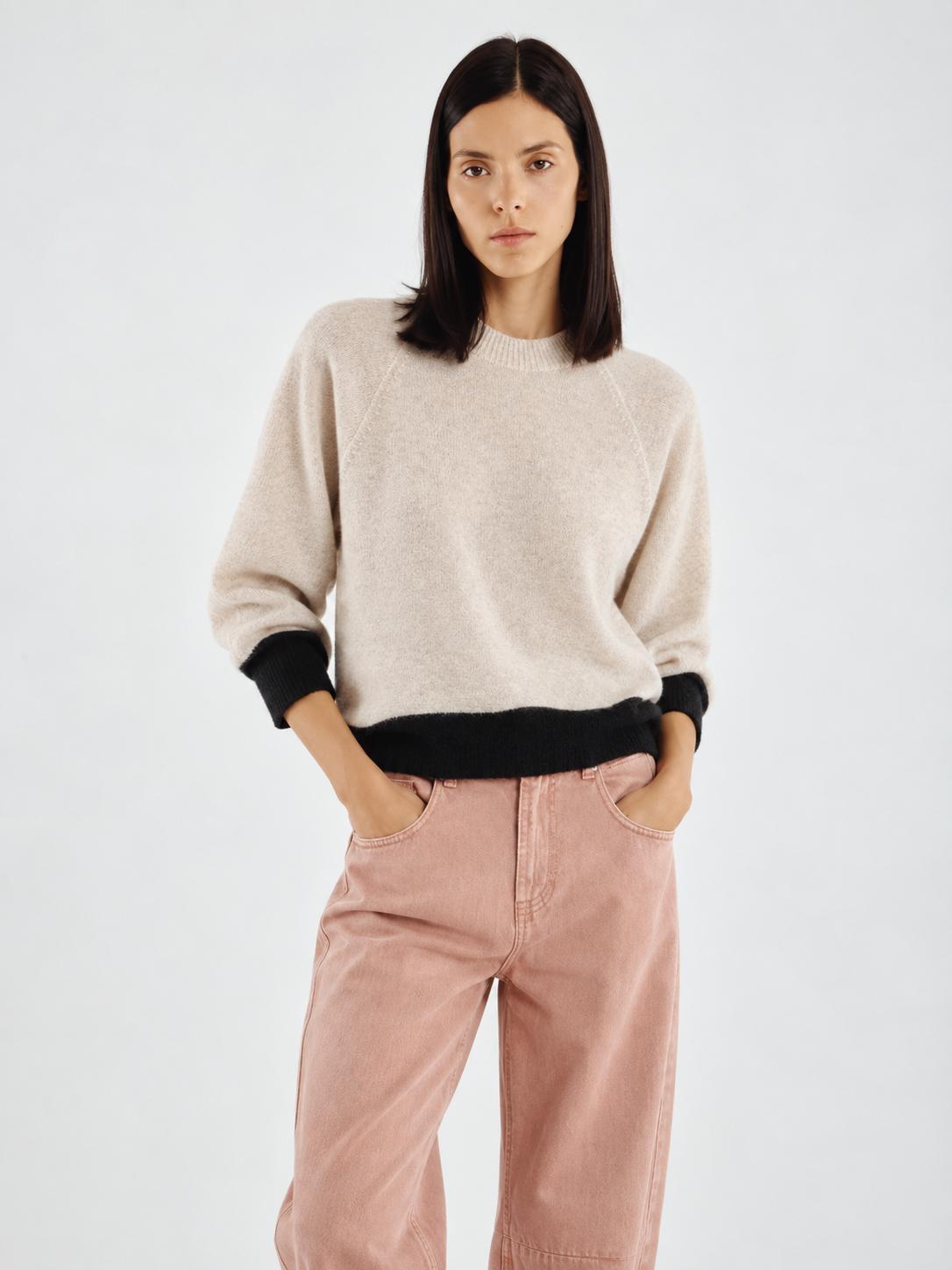 Jersey oversize con ribete en contraste