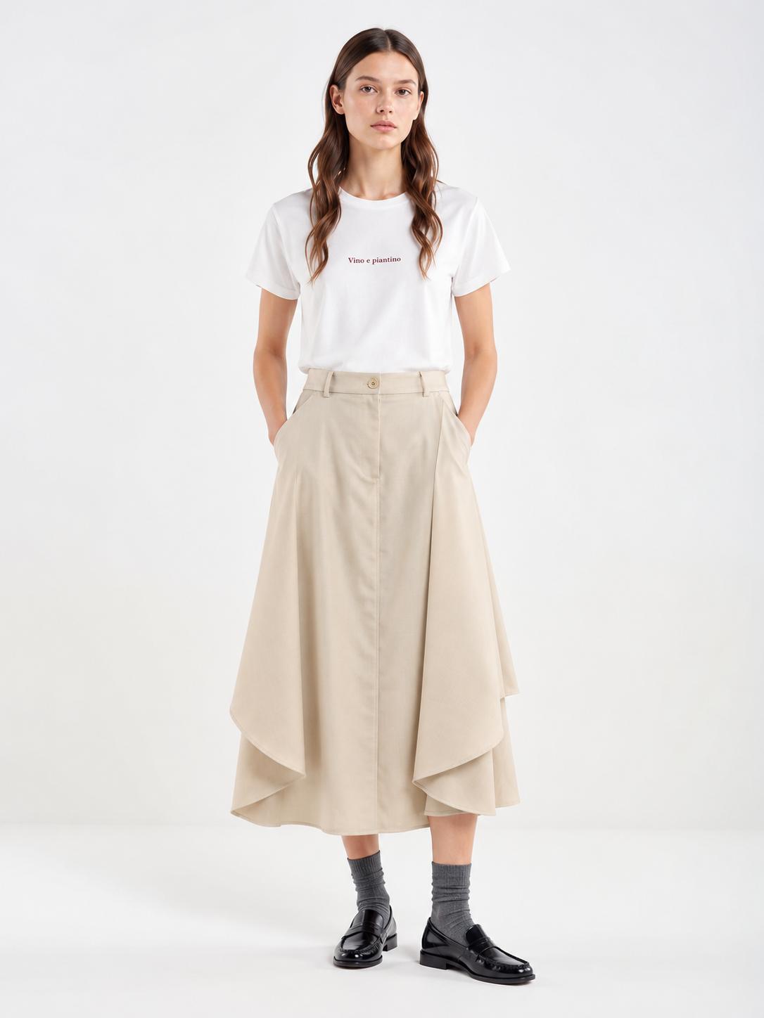 Falda midi evasé