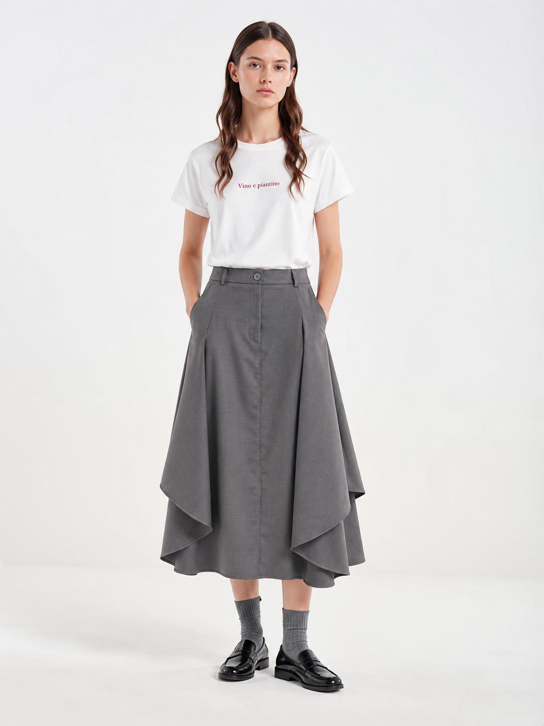 Falda midi evasé