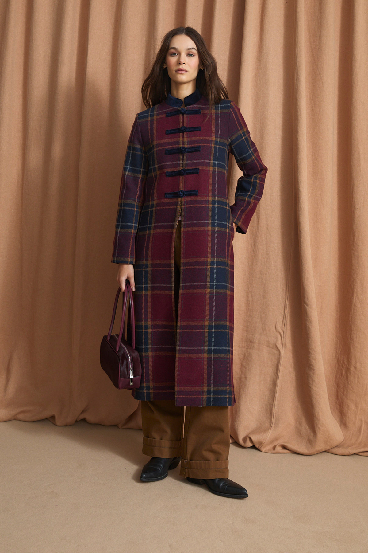 Abrigo Chiniski Margaret Burgundy