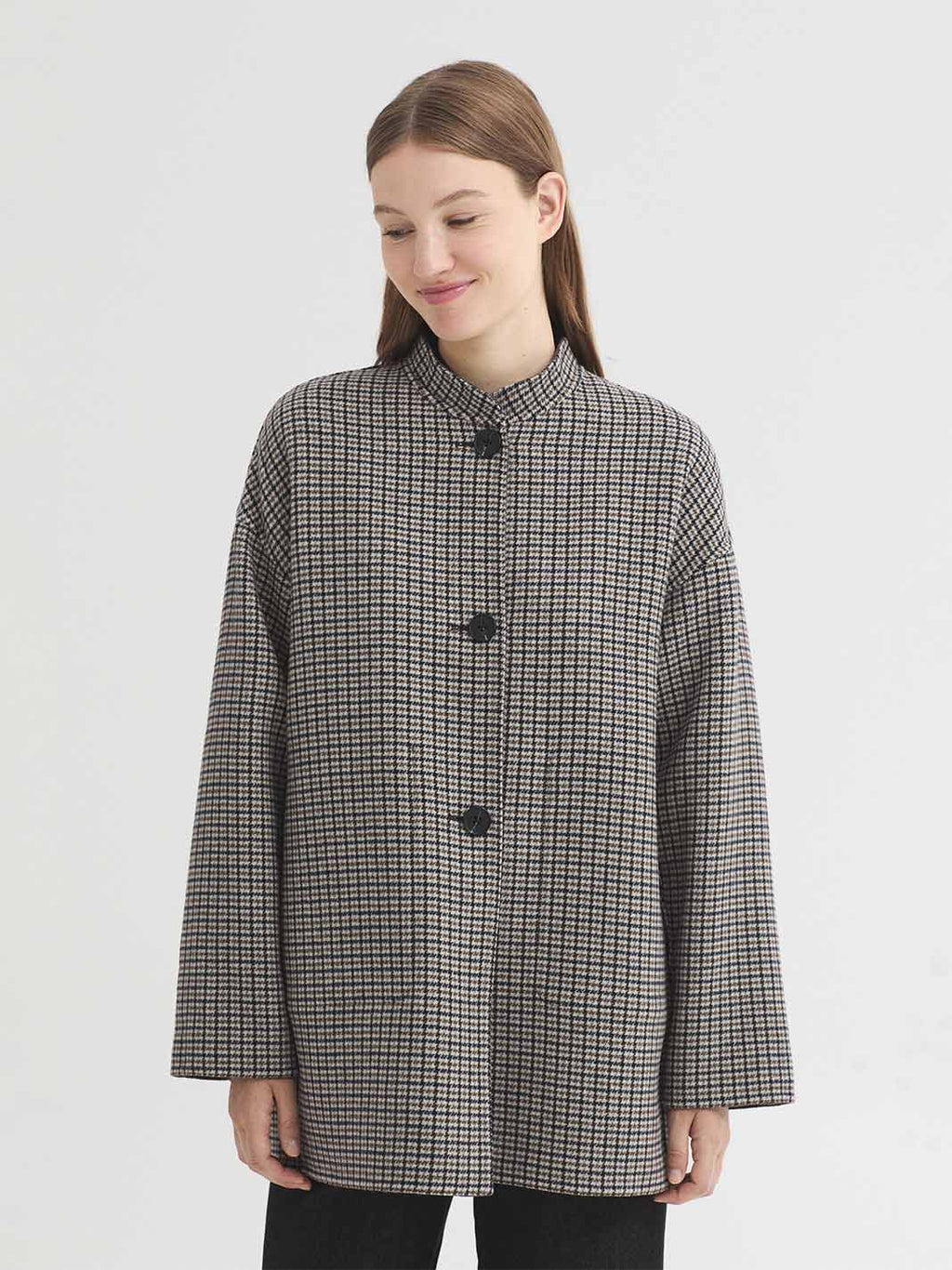 Abrigo de cuadros reversible - OLIVIA BRUTUS