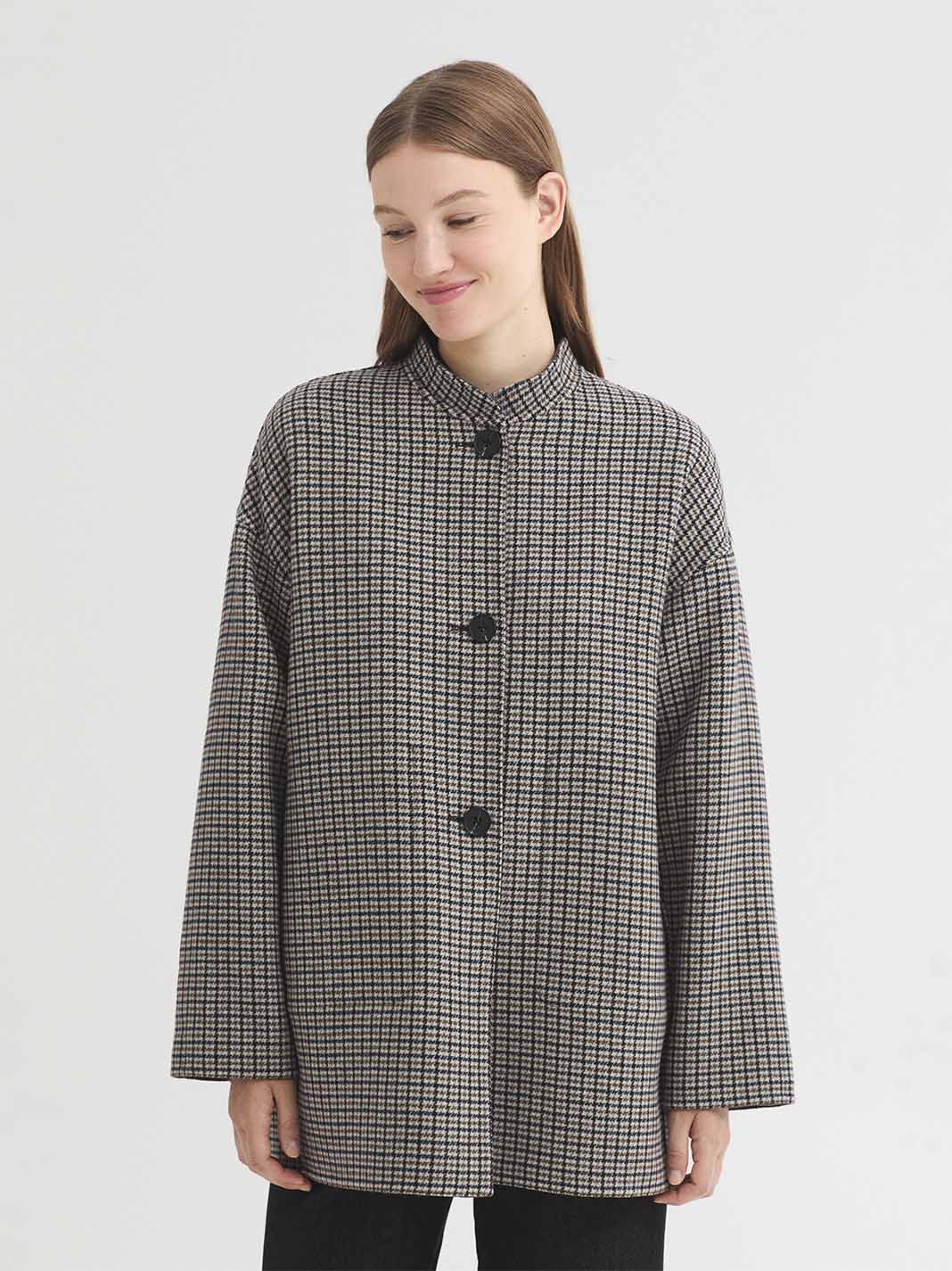 Abrigo de cuadros reversible - OLIVIA BRUTUS
