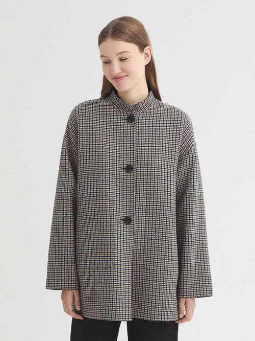Abrigo de cuadros reversible - OLIVIA BRUTUS