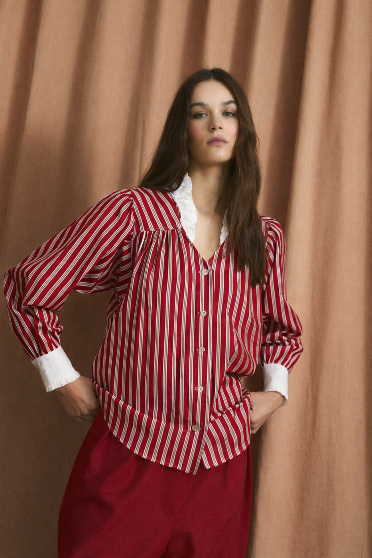 Blusa Camila de miniraya - Rojo