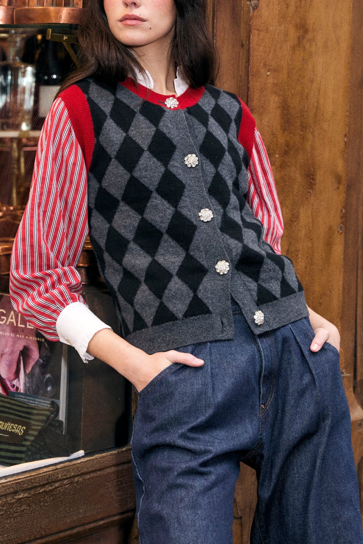 Blusa Camila de miniraya - Rojo