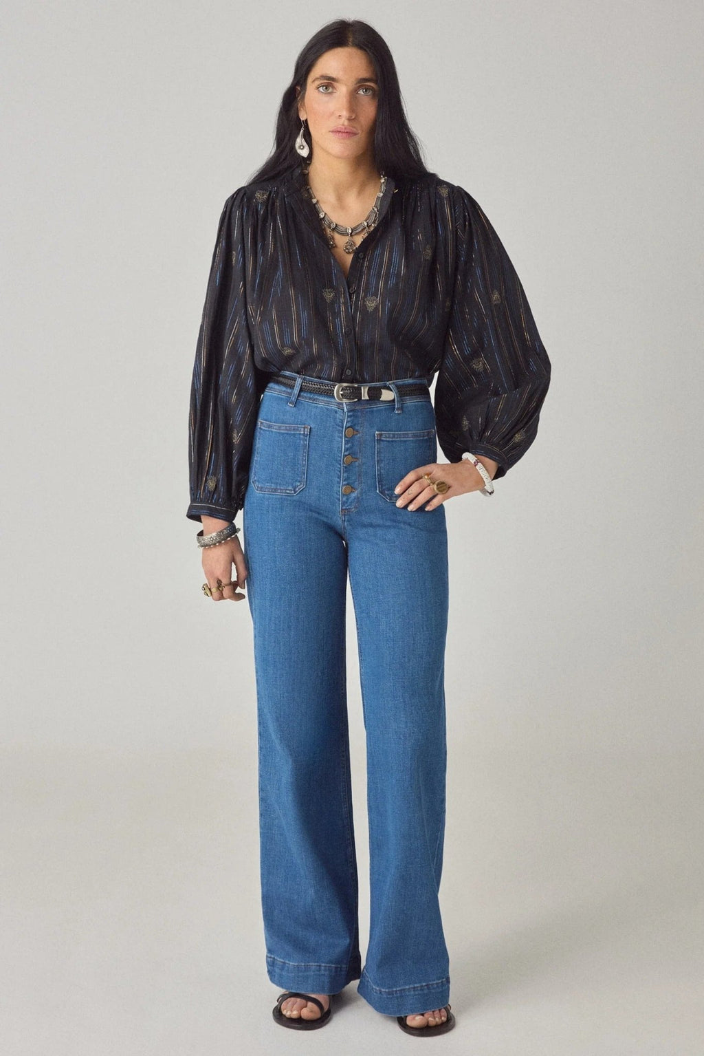 Blusa Caroline Negro - OLIVIA BRUTUS