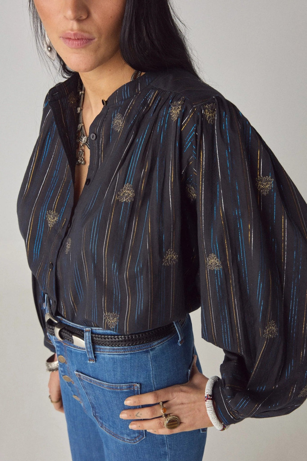 Blusa Caroline Negro - OLIVIA BRUTUS