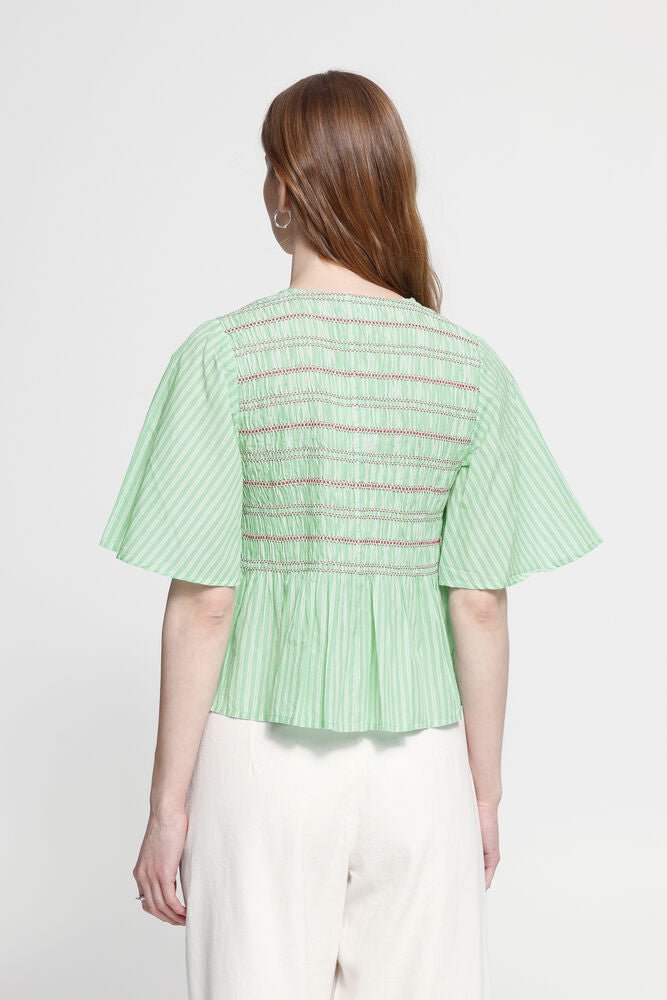 Blusa IHLOCY SS Rayas Verdes - OLIVIA BRUTUS