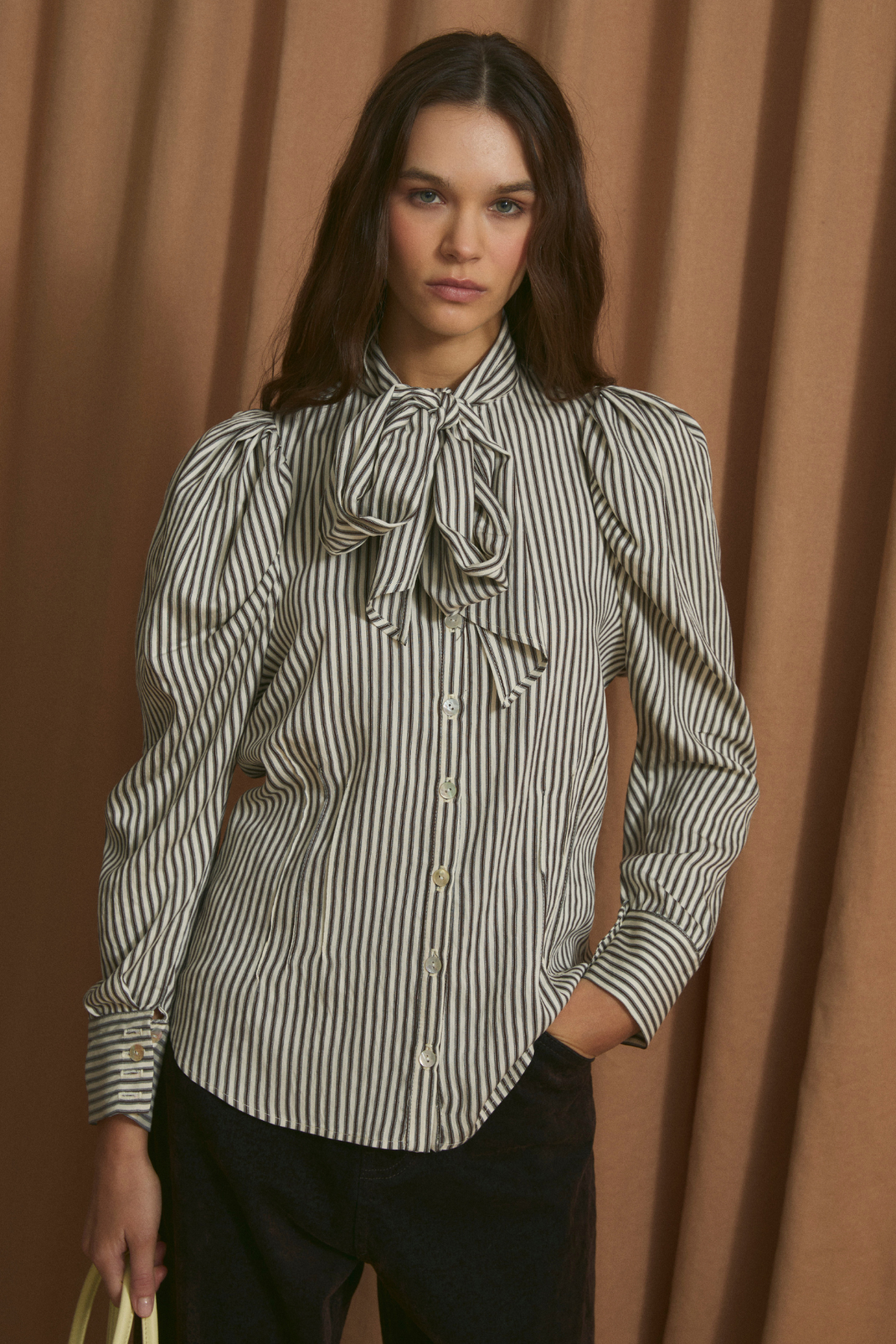 Blusa Pajarita Miniraya Marrón