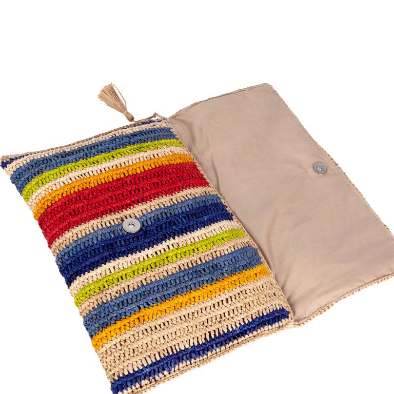 Bolso Mano Soa Estampado Rayas Varios Colores - OLIVIA BRUTUS