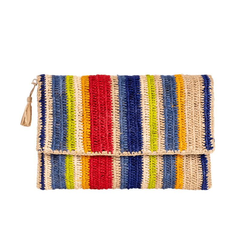 Bolso Mano Soa Estampado Rayas Varios Colores - OLIVIA BRUTUS