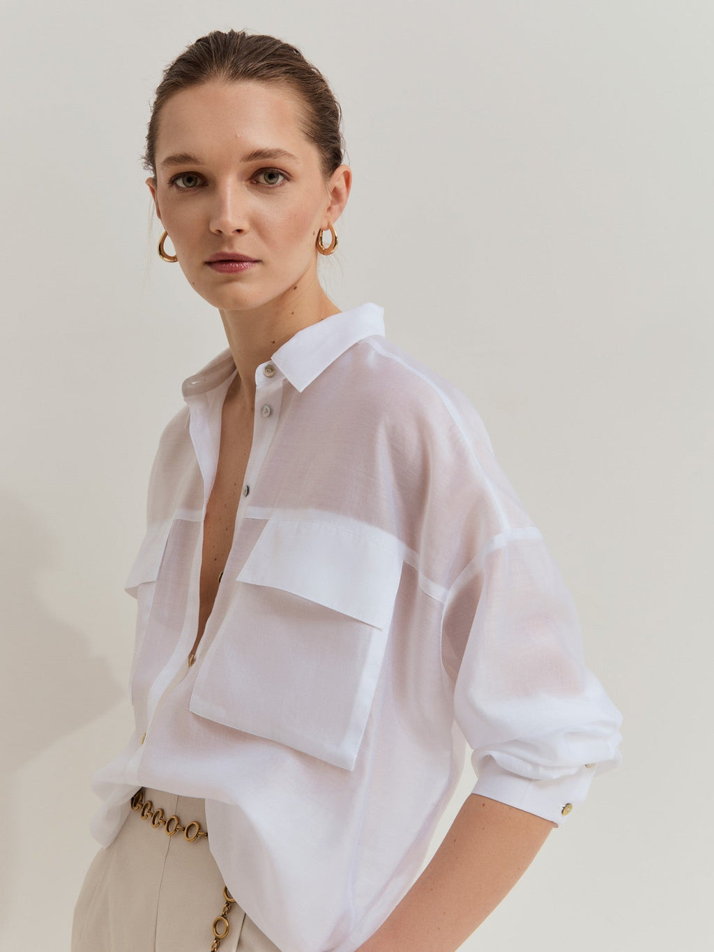 Camisa fluida Blanco LP007556.001 - OLIVIA BRUTUS