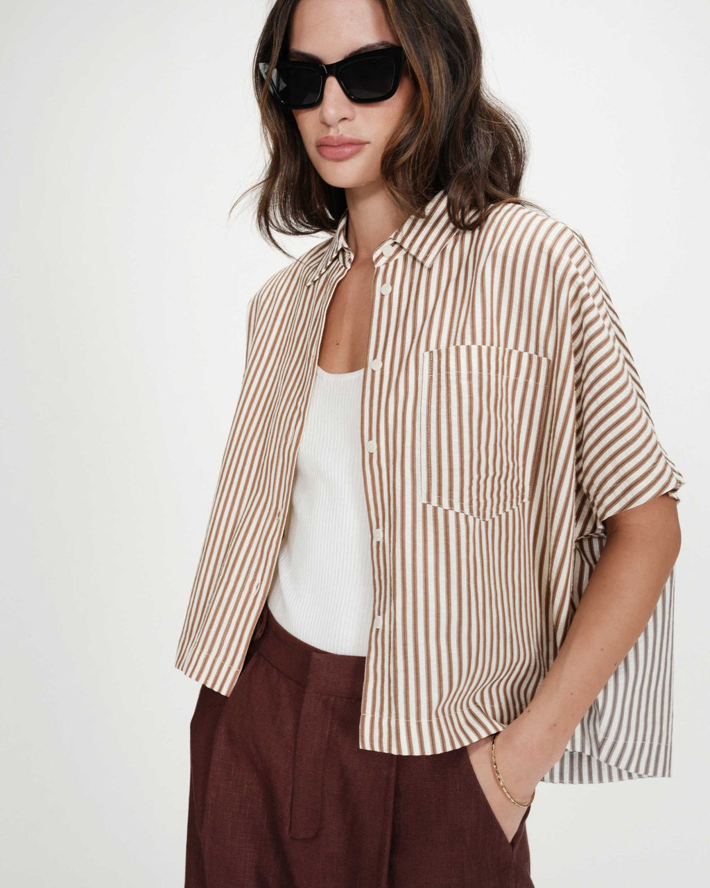 Camisa Vercia Moca - OLIVIA BRUTUS