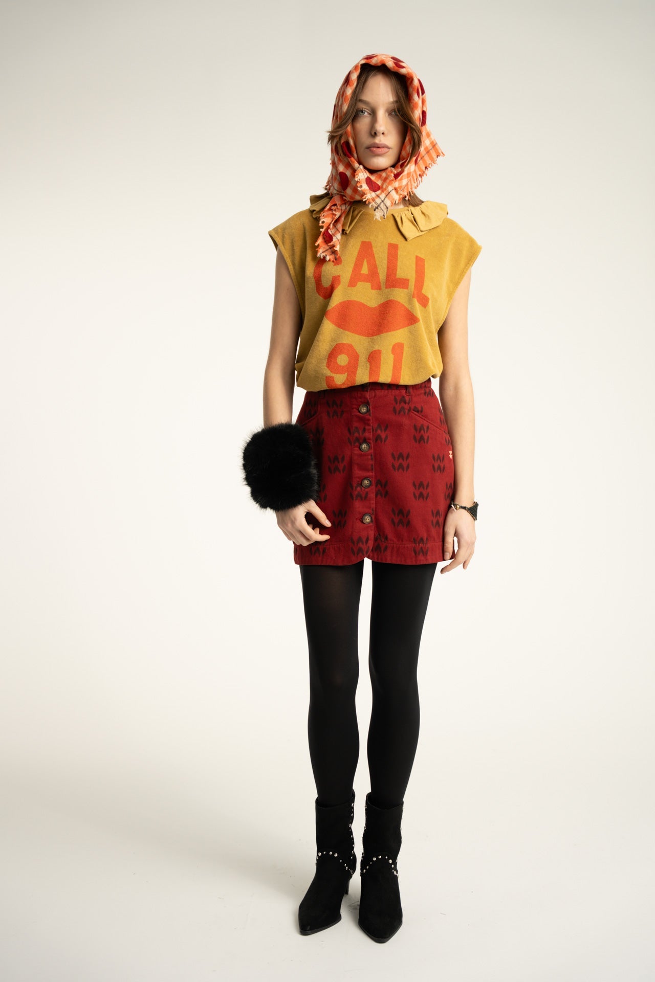Camiseta sin mangas con cuello volante - OLIVIA BRUTUS