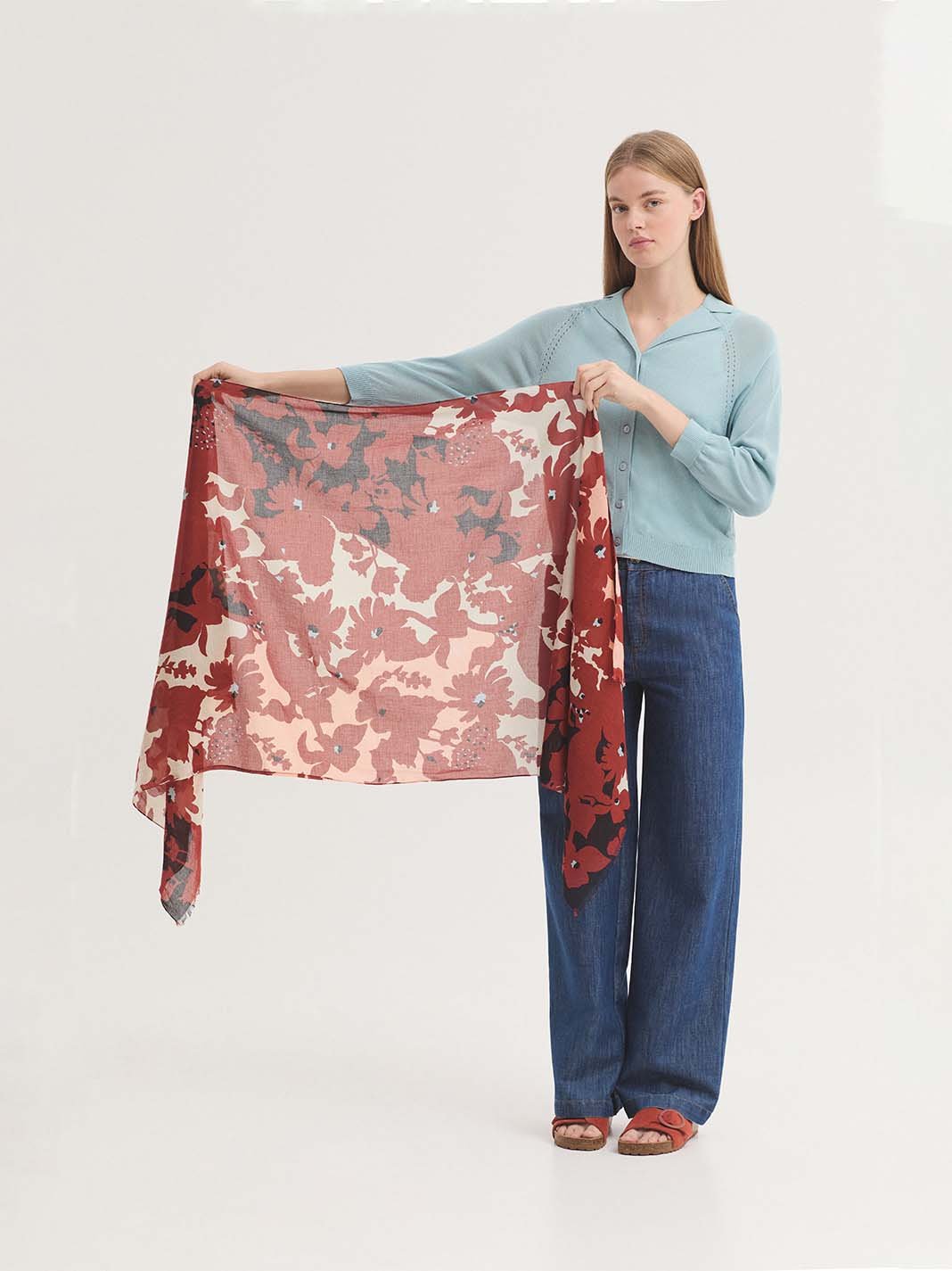 Chal Penelope Flowers Organic Co. Foulard Terracota - OLIVIA BRUTUS