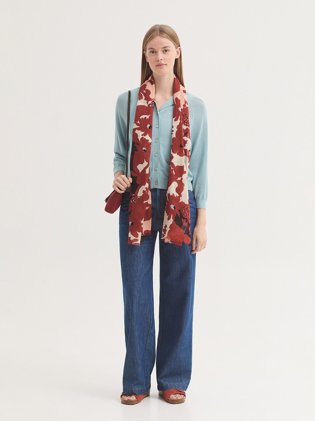 Chal Penelope Flowers Organic Co. Foulard Terracota - OLIVIA BRUTUS