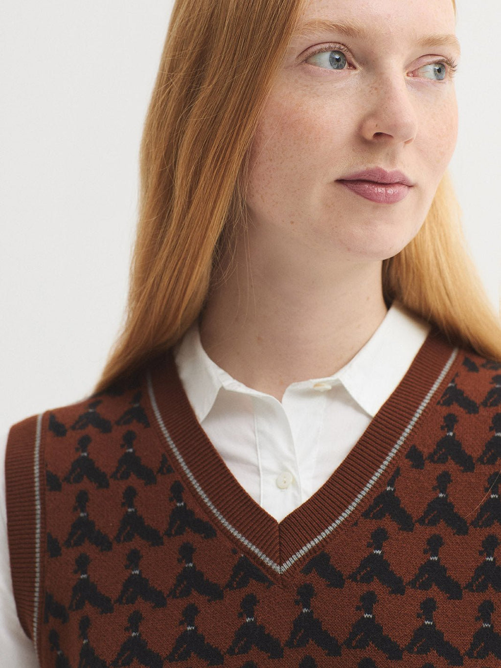 Chaleco punto Poodles Jacquard - OLIVIA BRUTUS