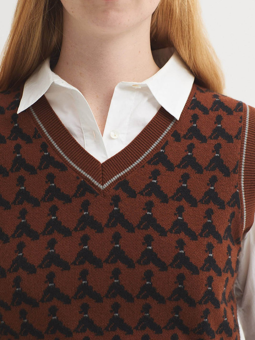Chaleco punto Poodles Jacquard - OLIVIA BRUTUS