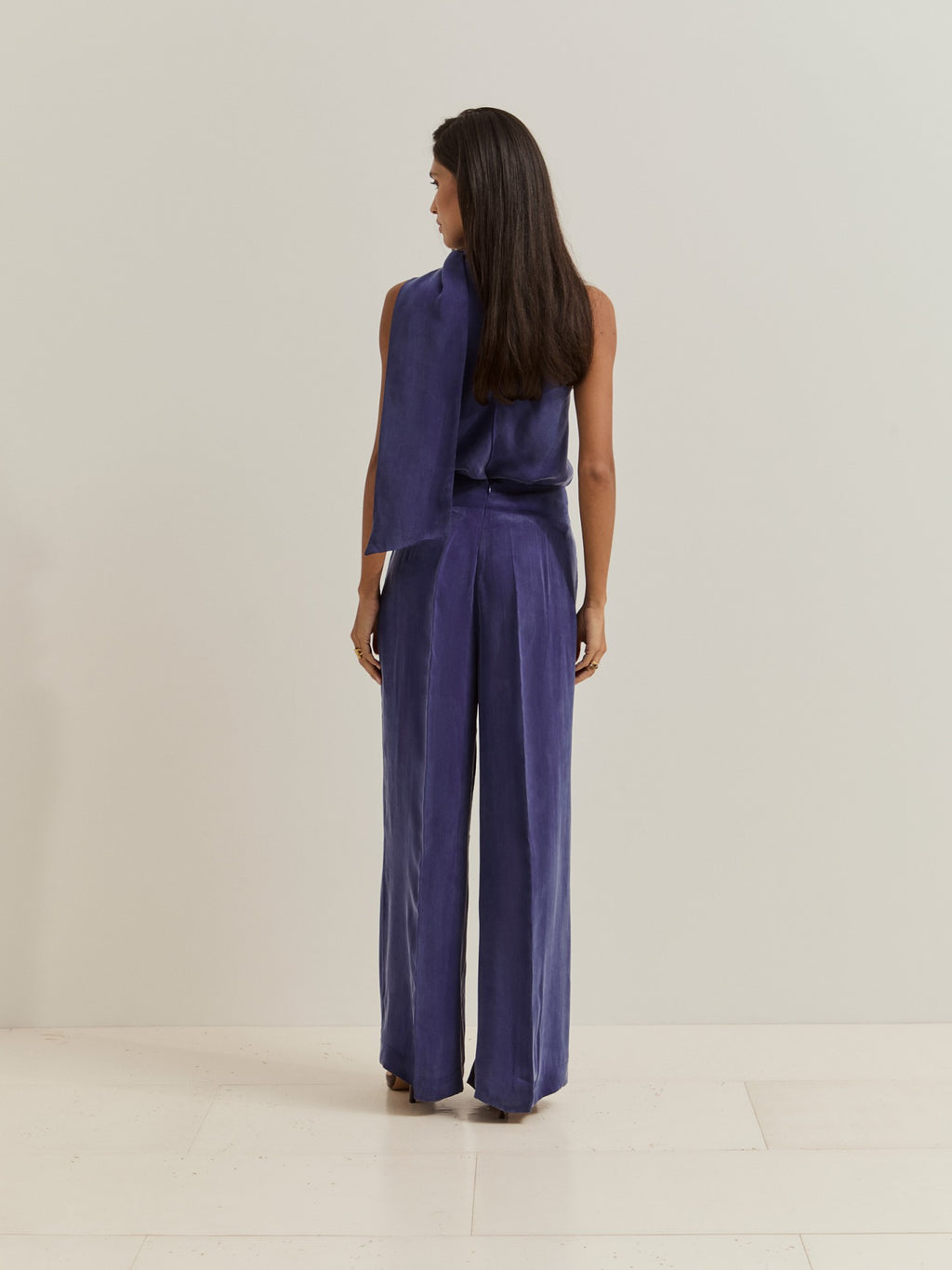 Pantalones anchos de cupro