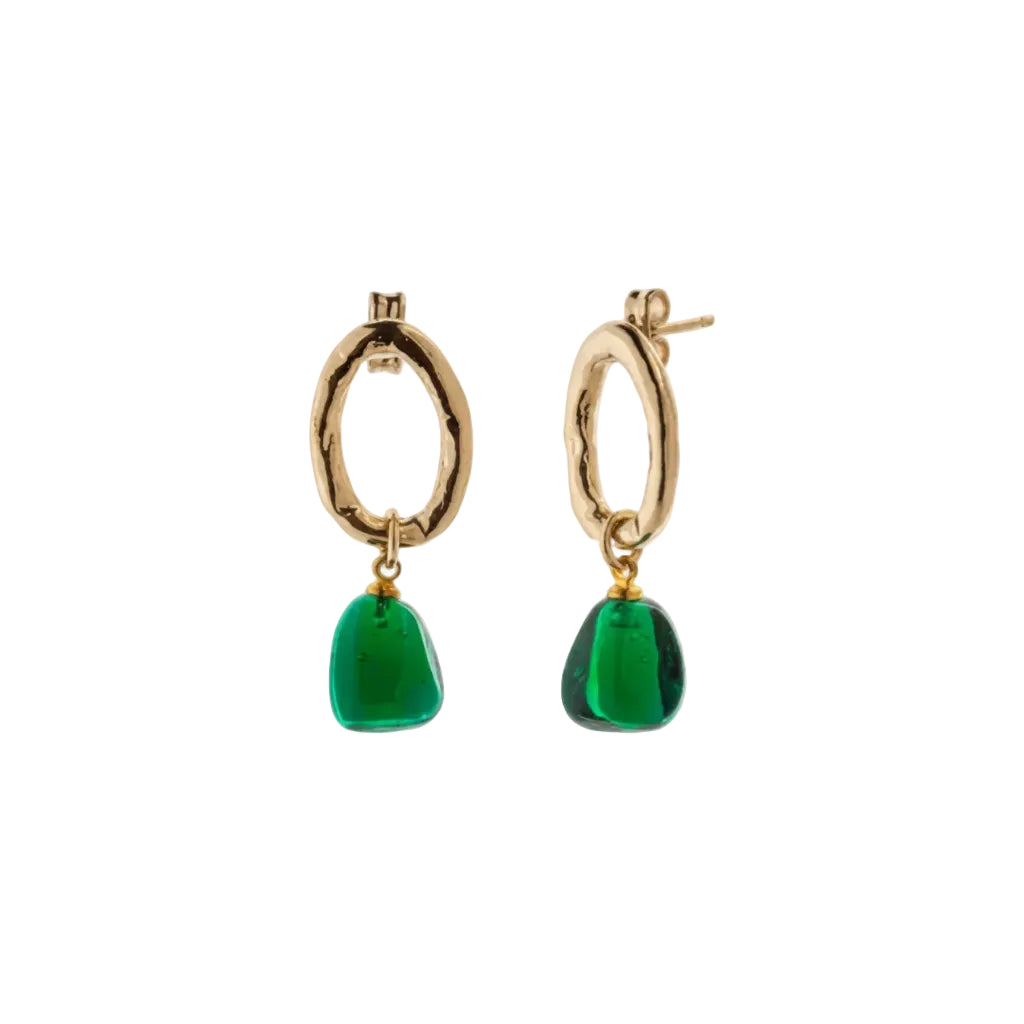Pendientes Oval Verde G Laletip4