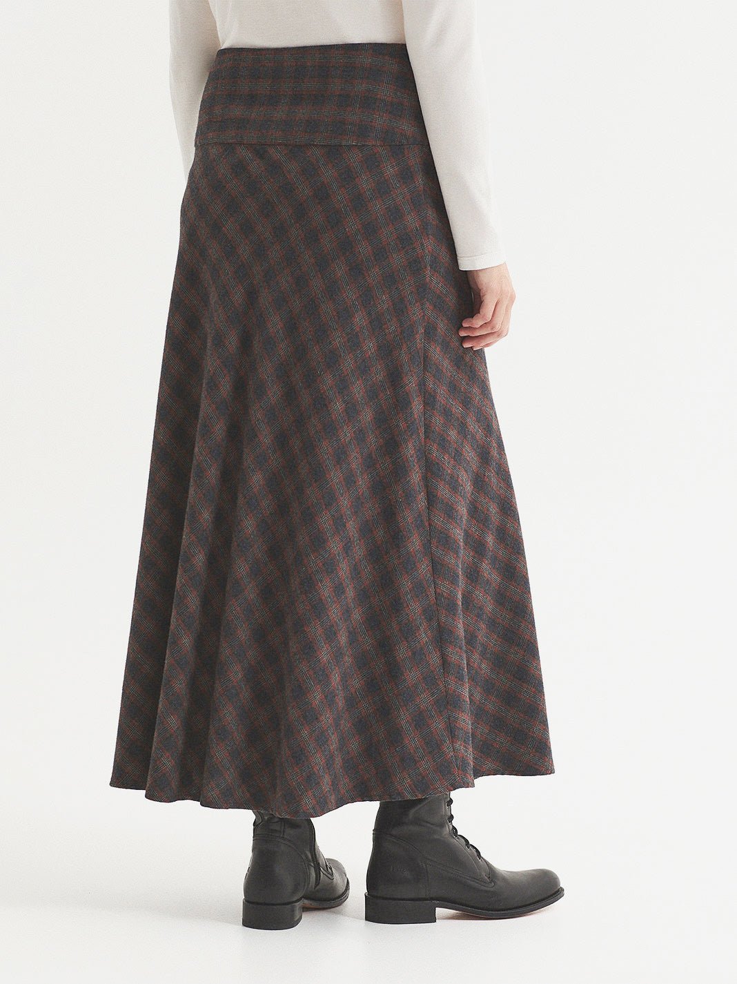 Falda flannel cuadros grises - OLIVIA BRUTUS