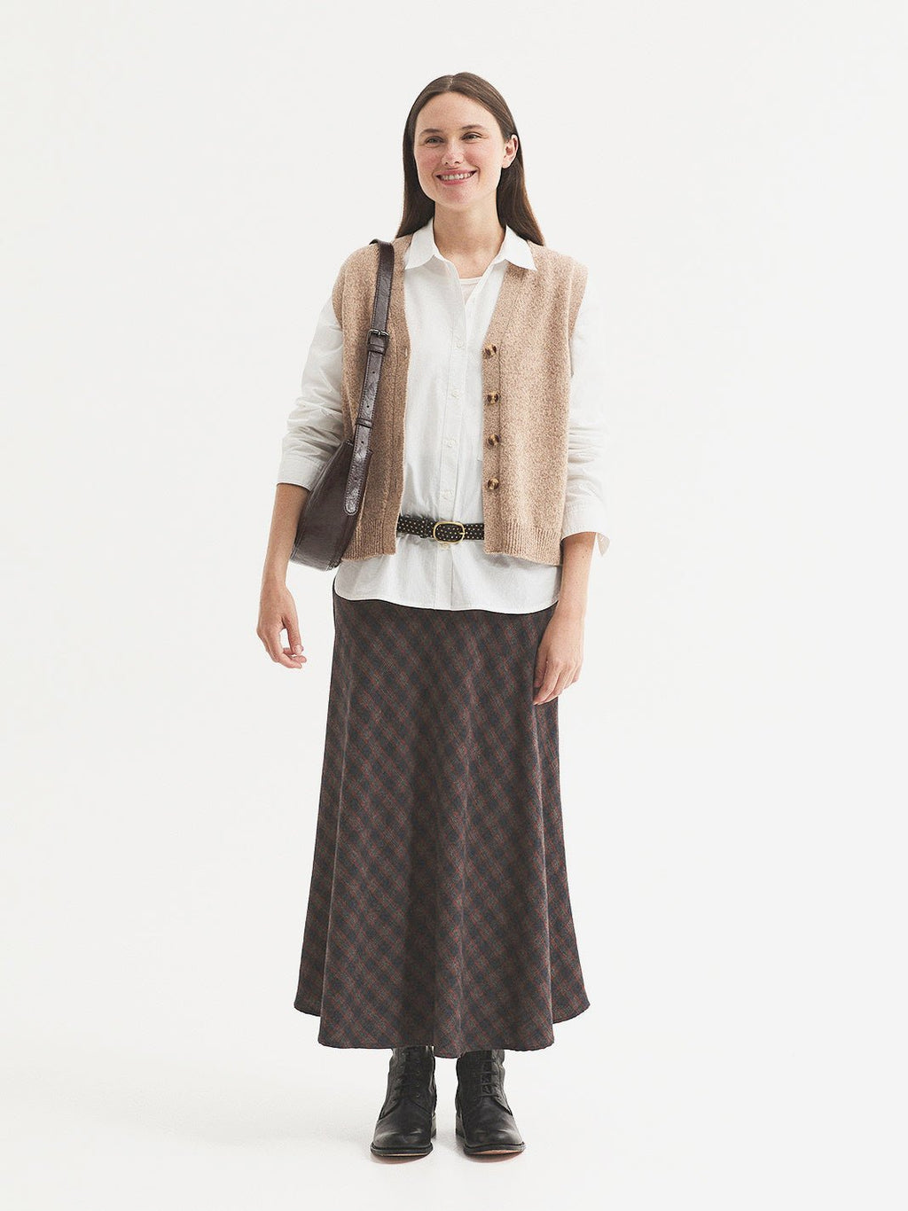 Falda flannel cuadros grises - OLIVIA BRUTUS