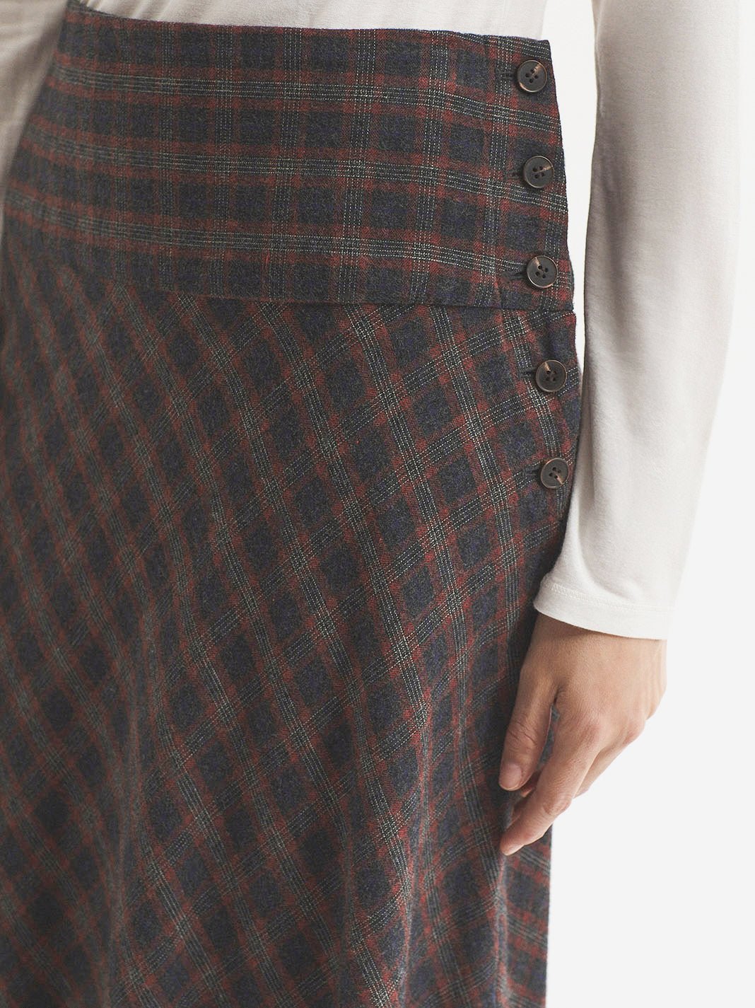 Falda flannel cuadros grises - OLIVIA BRUTUS