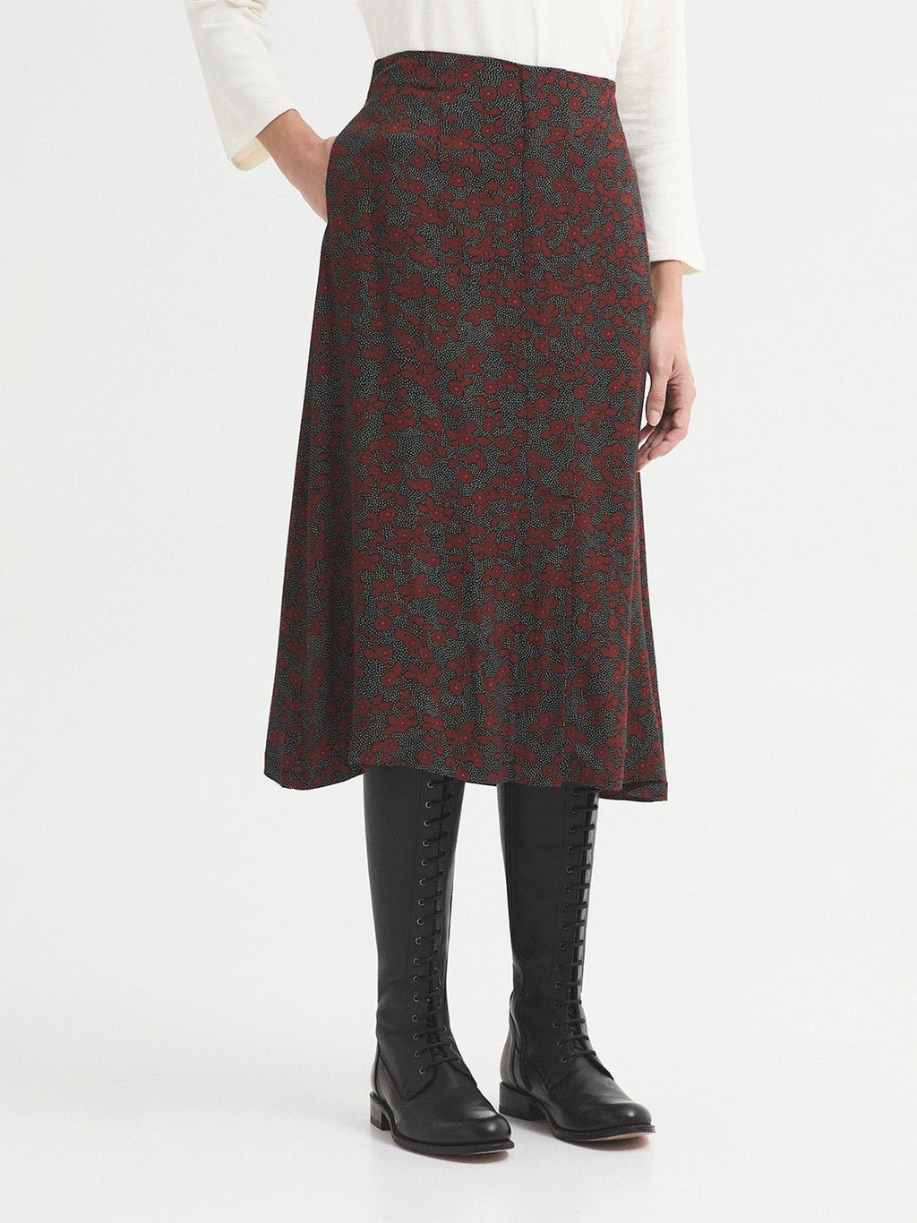 Falda larga Rose Branches - OLIVIA BRUTUS