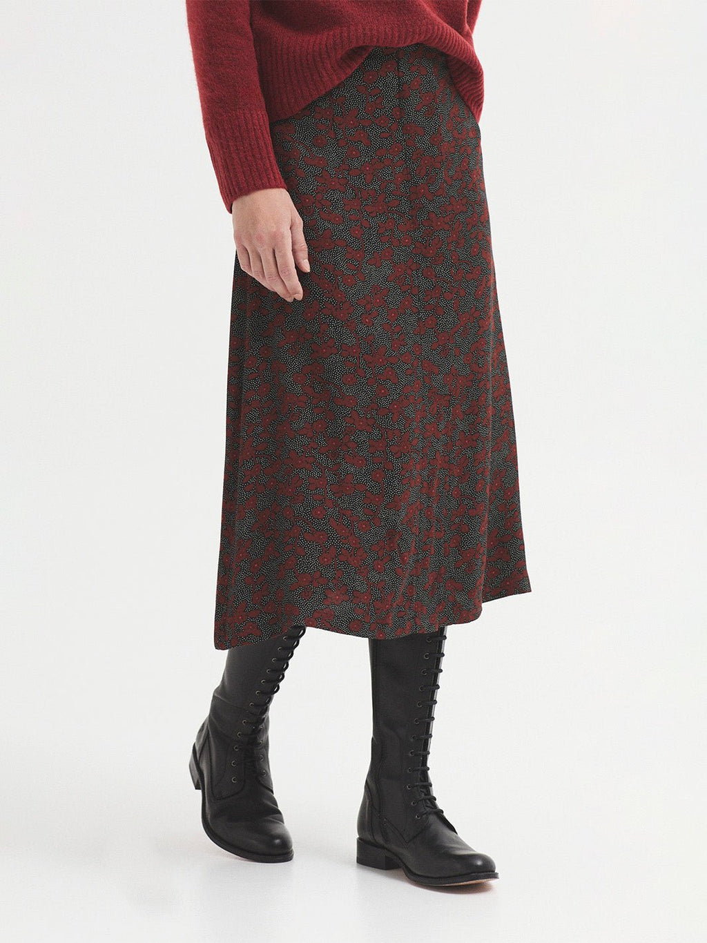 Falda larga Rose Branches - OLIVIA BRUTUS