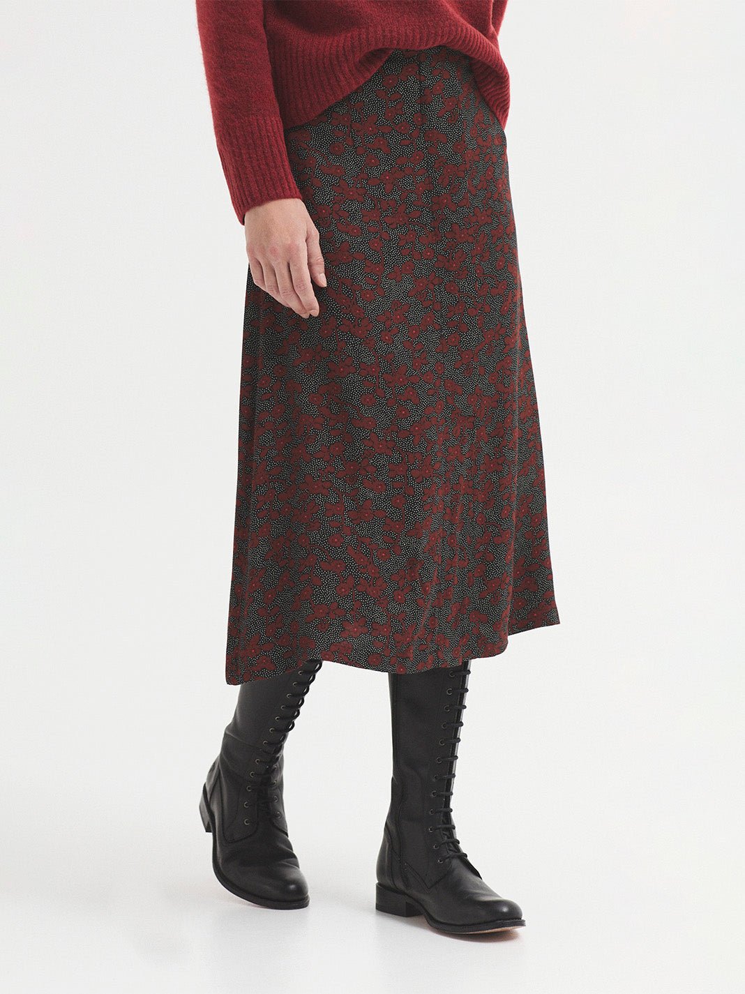 Falda larga Rose Branches - OLIVIA BRUTUS