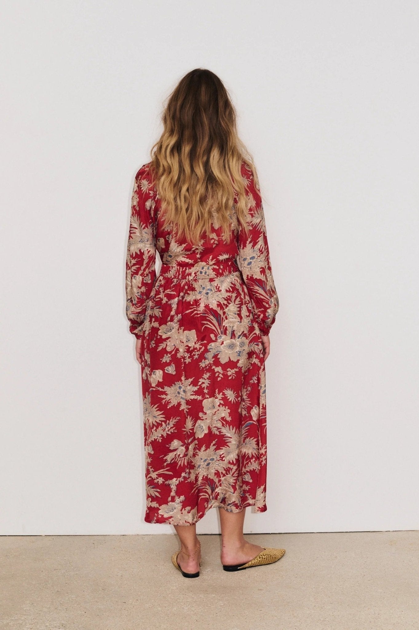 Falda Long Flavie Rouge - OLIVIA BRUTUS