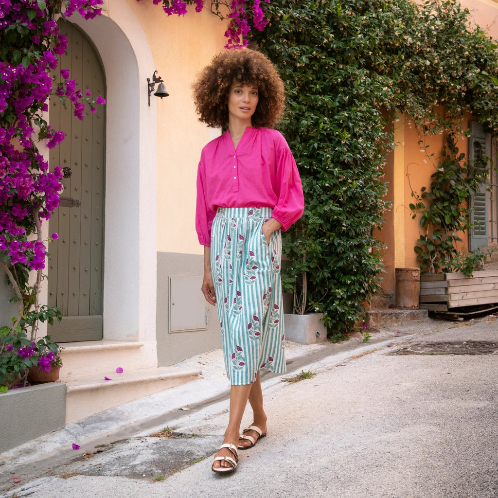 Falda Sandra Beaulieu 100% algodón orgánico - Verde - OLIVIA BRUTUS