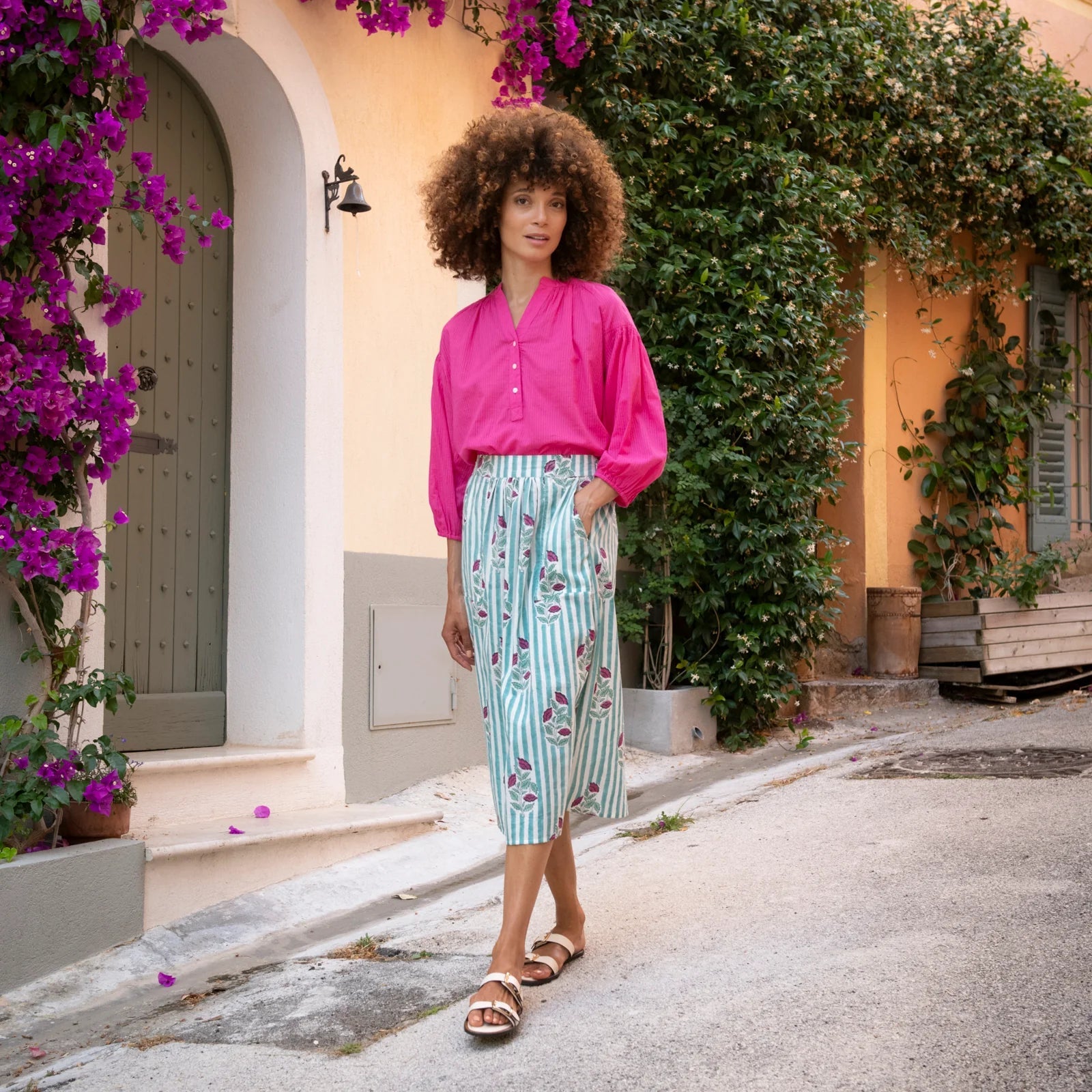 Falda Sandra Beaulieu 100% algodón orgánico - Verde - OLIVIA BRUTUS
