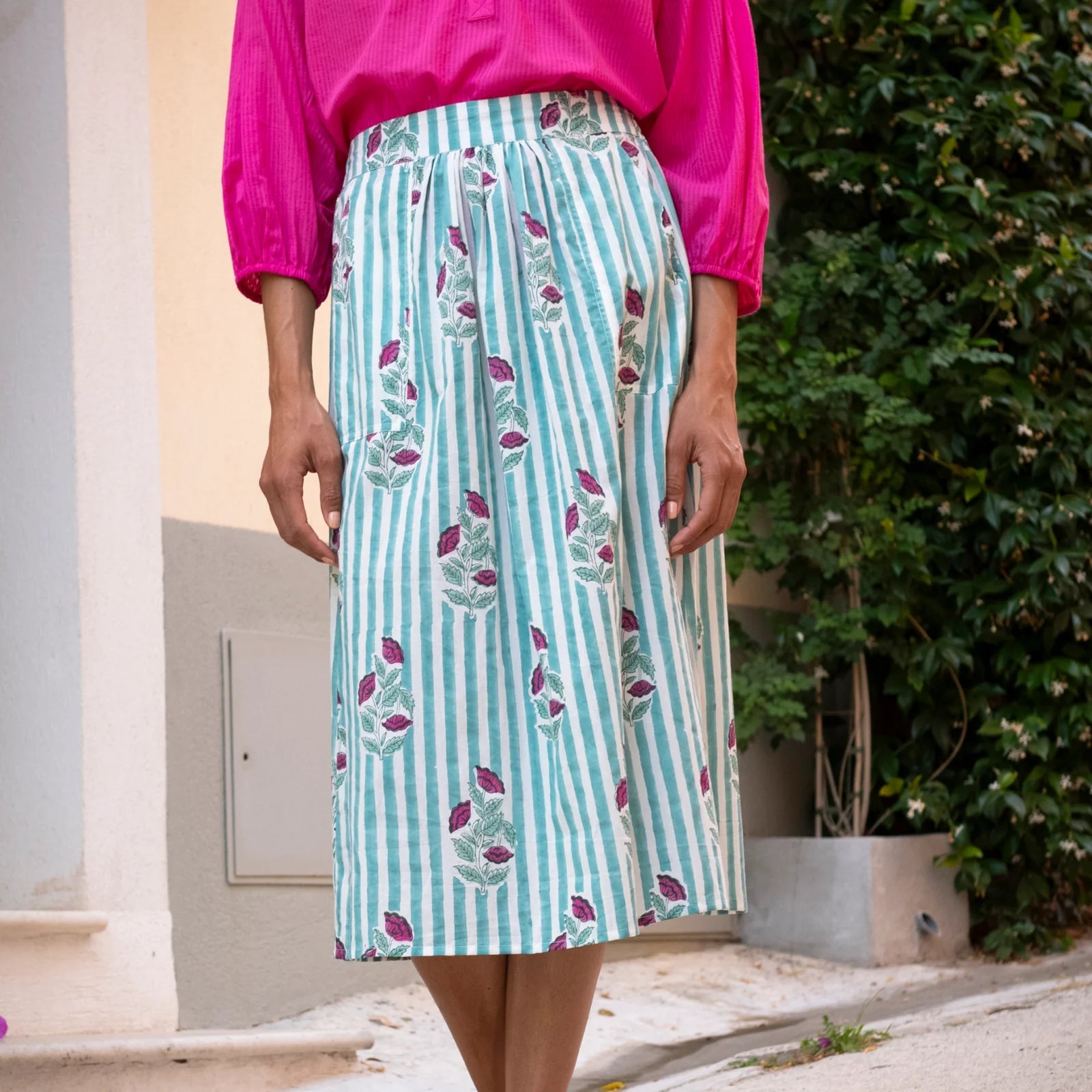 Falda Sandra Beaulieu 100% algodón orgánico - Verde - OLIVIA BRUTUS