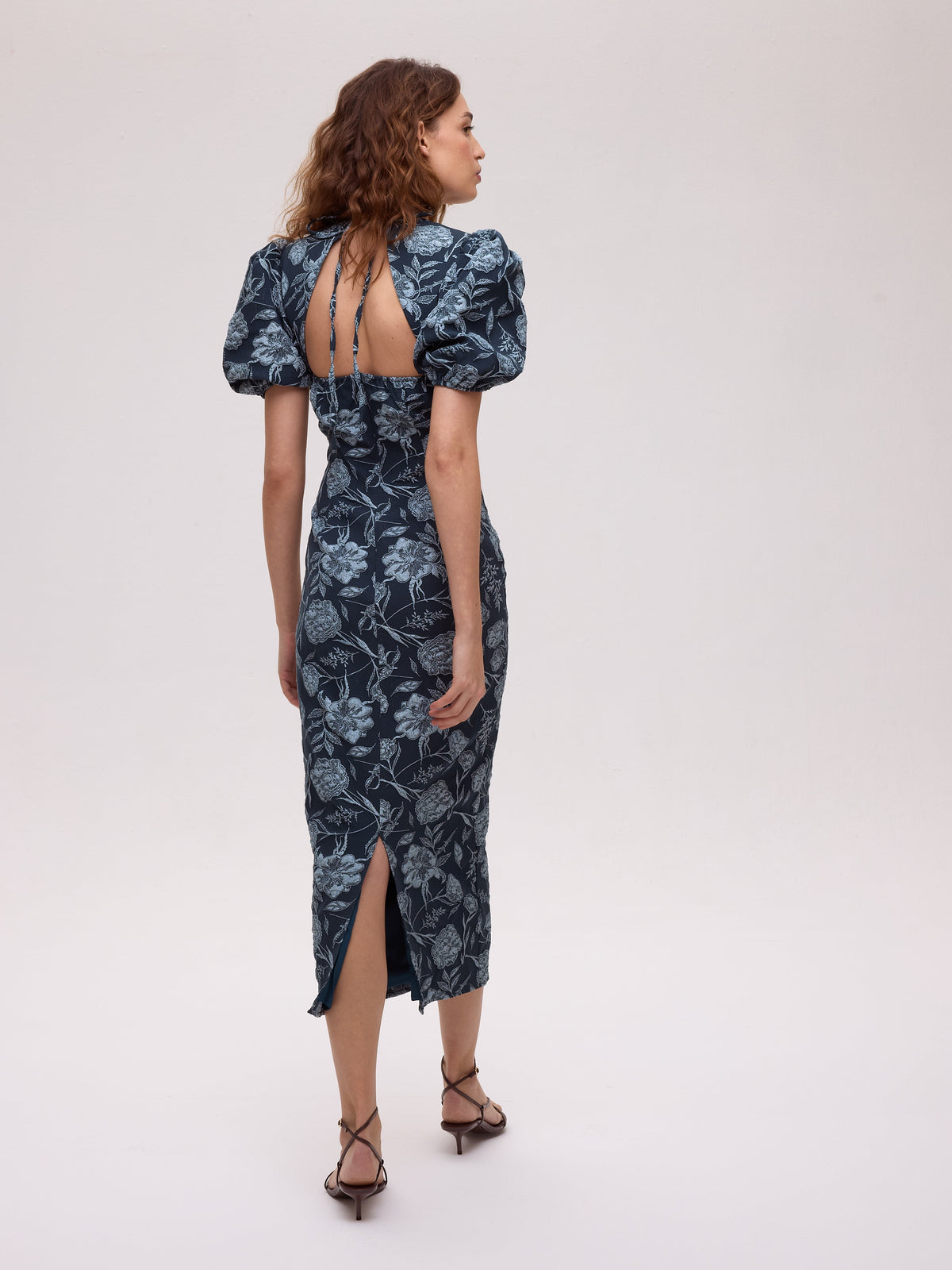 Vestido Fiore teal - vista trasera