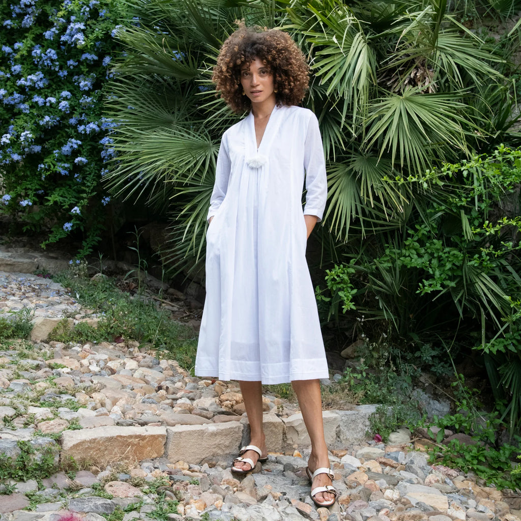 Vestido Anaelle Blanco Unie 100% Algodón