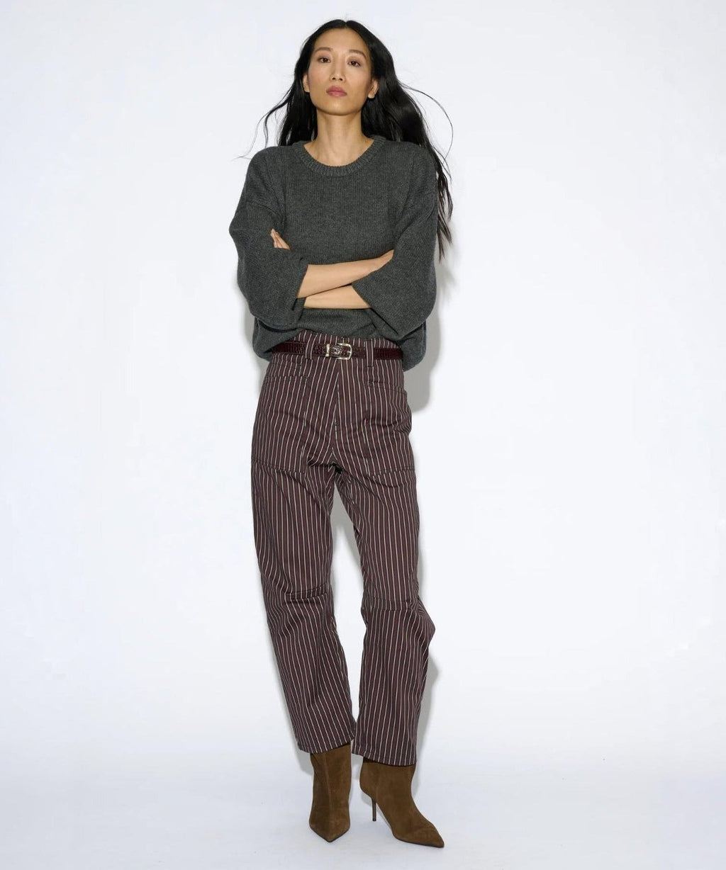 Pantalón Bruna raya marrón - look completo