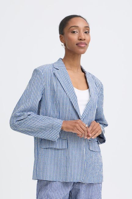 Blazer Ihjilma Bl Azul Sodalita/Blanco A Cuadros