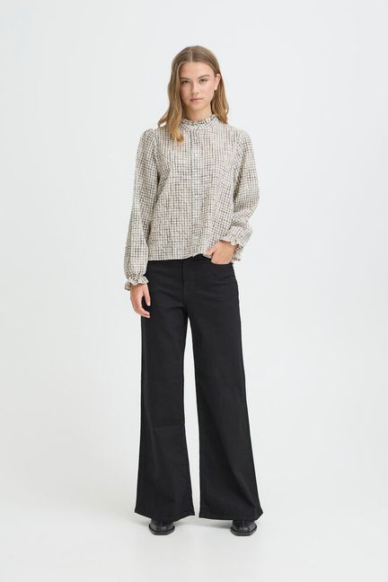 Camisa Ihhesima Sh Estampados Cuadros Negros