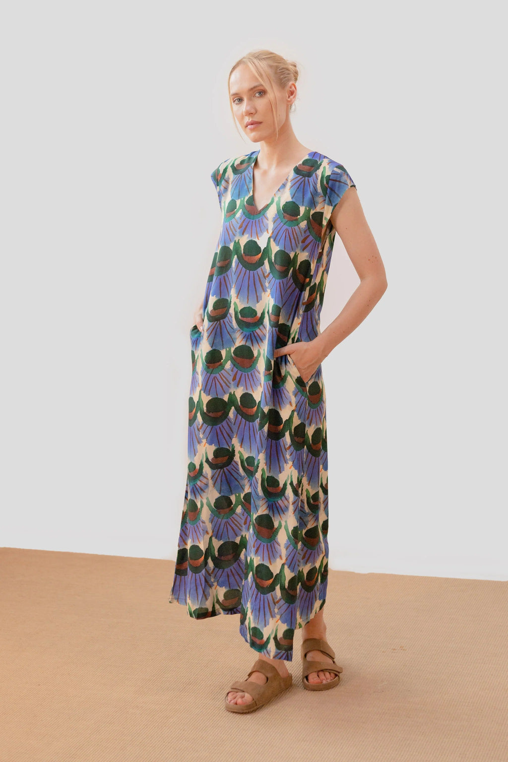 Vestido Estampado Pavo