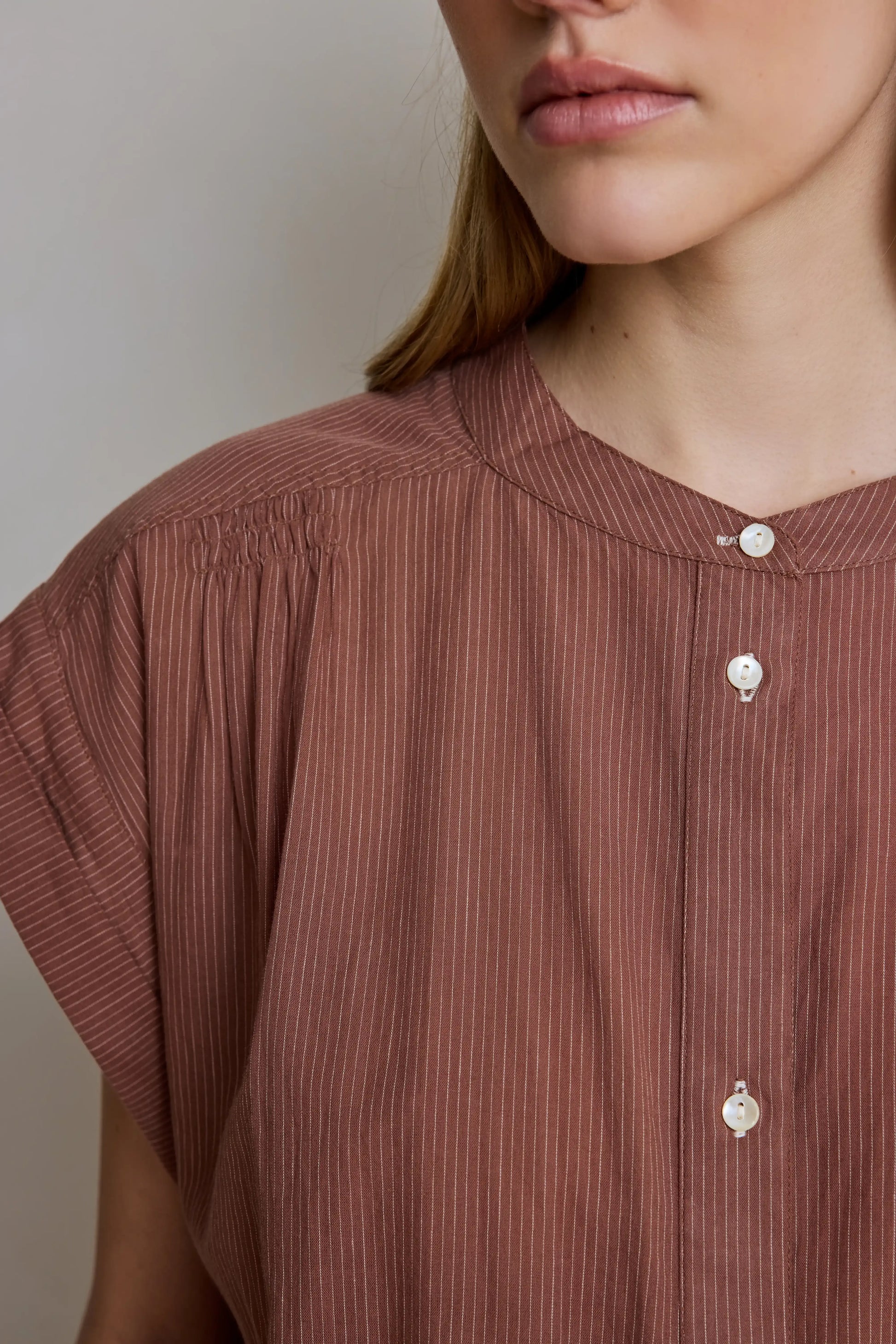 Camisa Amandine Stripe Nut