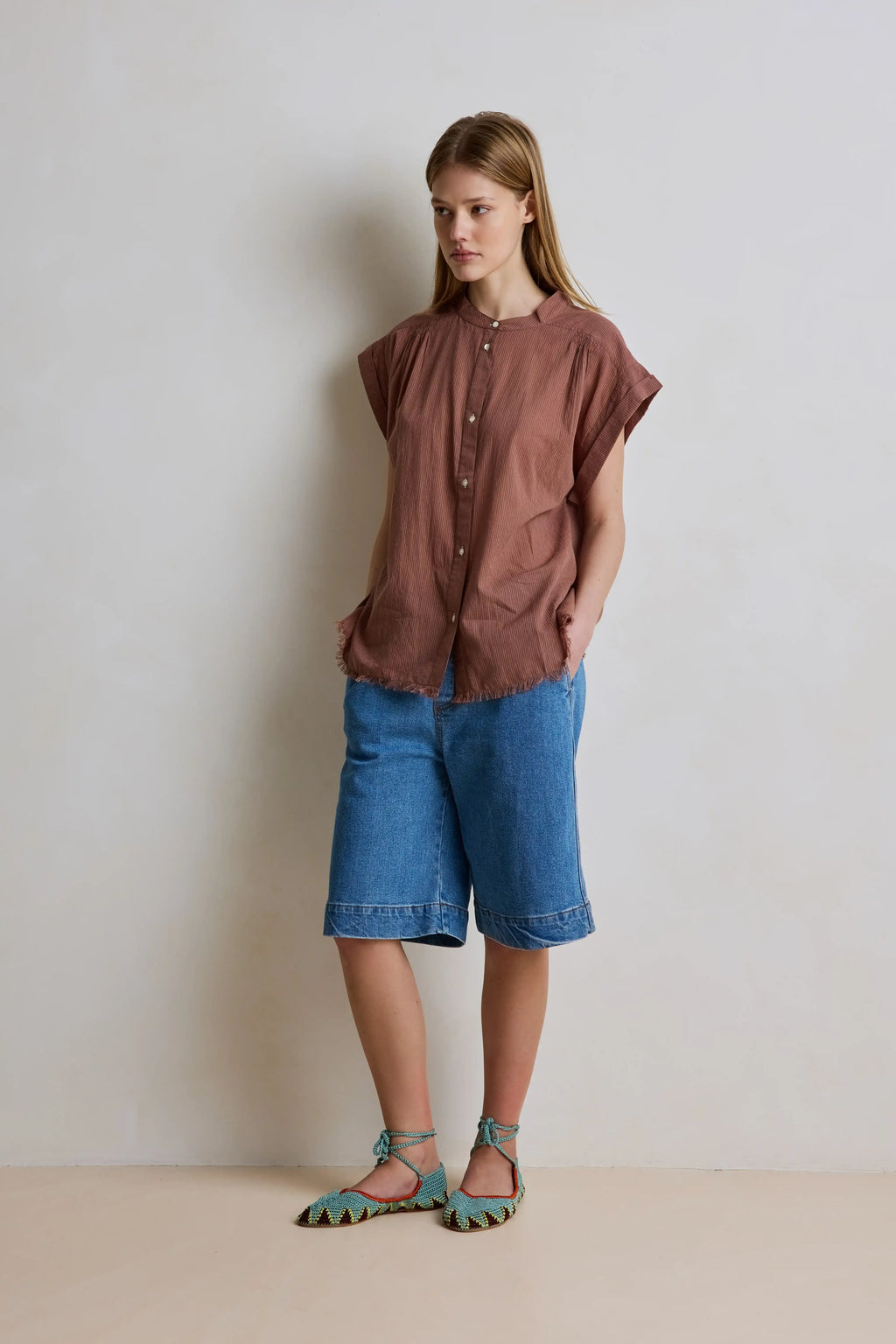 Camisa Amandine Stripe Nut