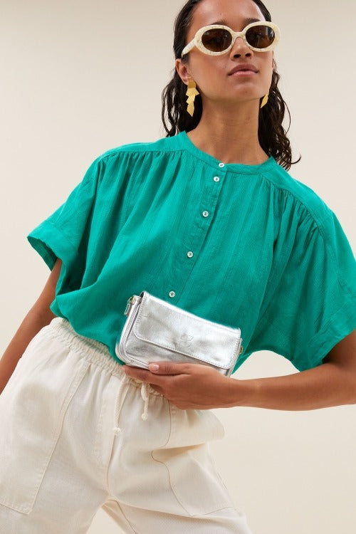 Blusa Alex Dobby Turquesa