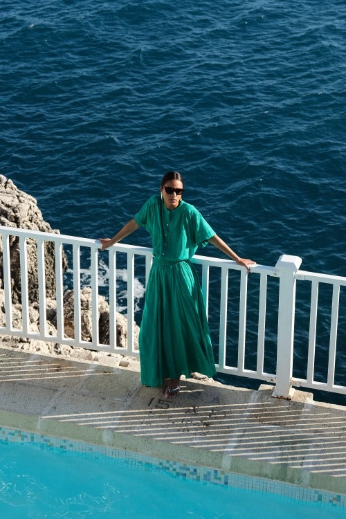 Falda Ruby Dobby Turquesa