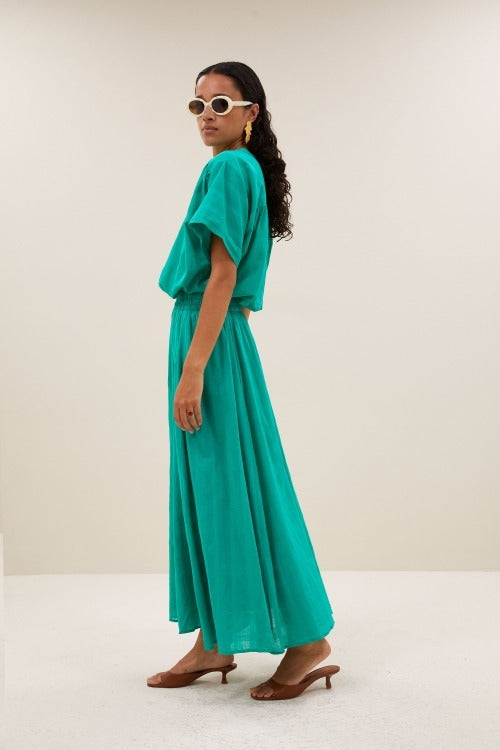 Falda Ruby Dobby Turquesa