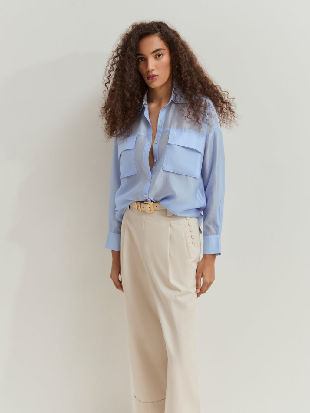 Pantalones de pierna ancha Beige LP007610.005