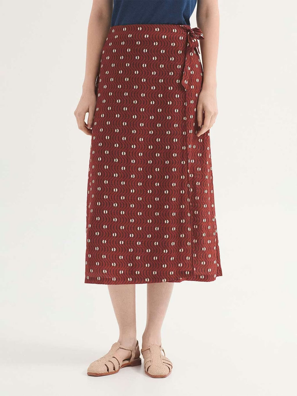 Falda Hellenic Waves Print Terracota