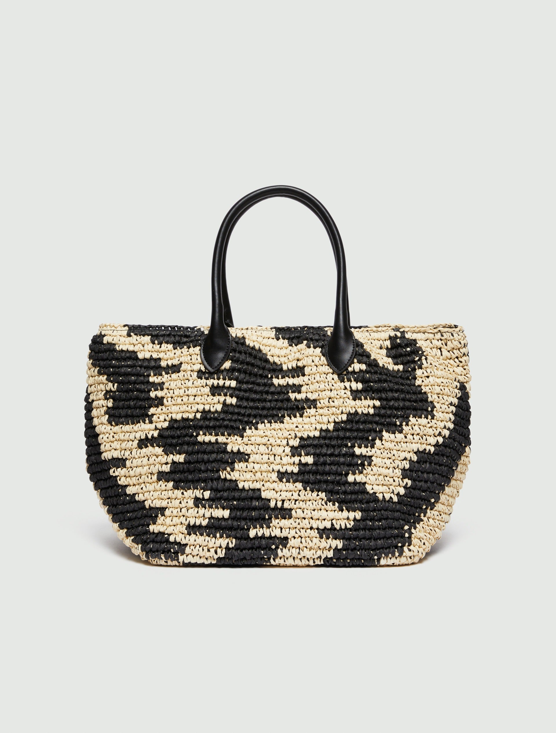 Bolso Rafia Emmbalia Blanco Negro