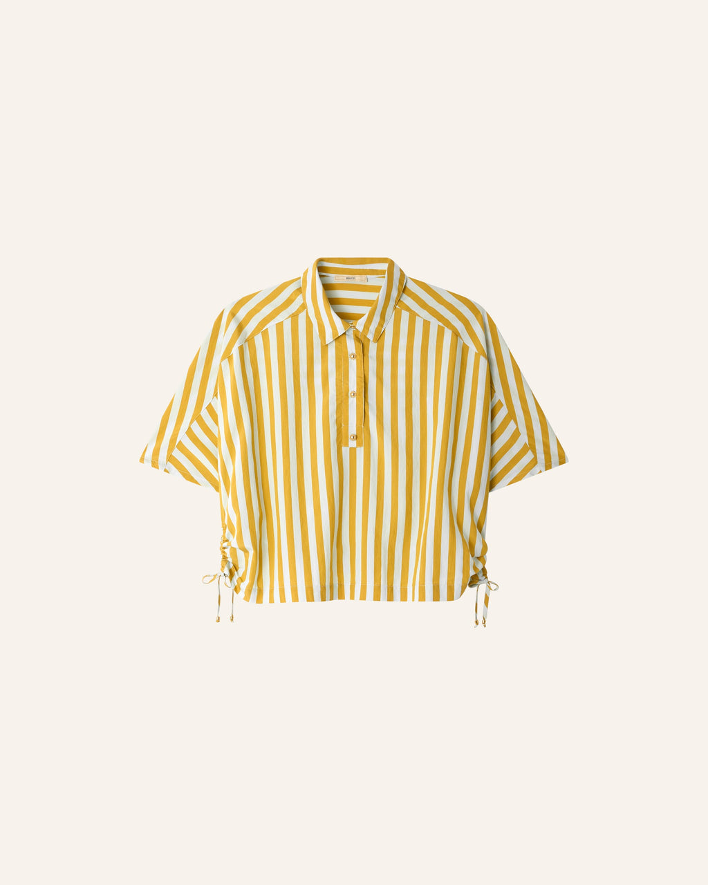 Camisa Lido Estampada Riscas Amarelas