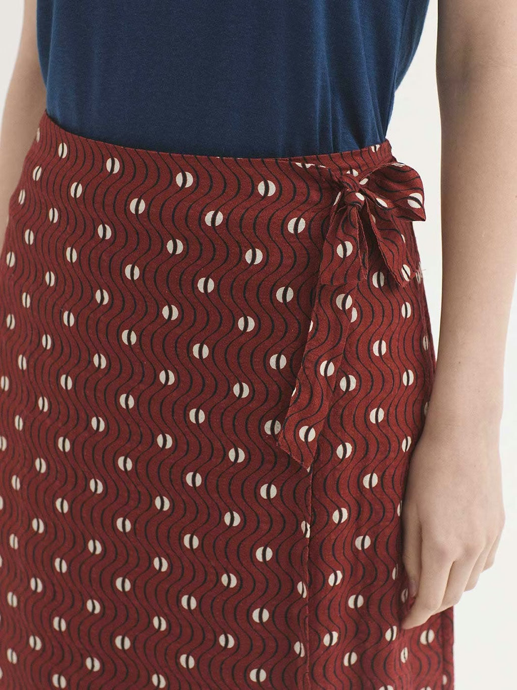 Falda Hellenic Waves Print Terracota